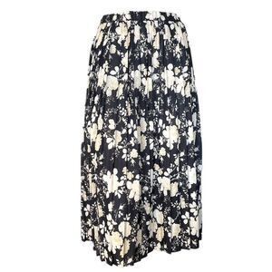 Vintage 80's Floral Print Midi Skirt Plus size Womens